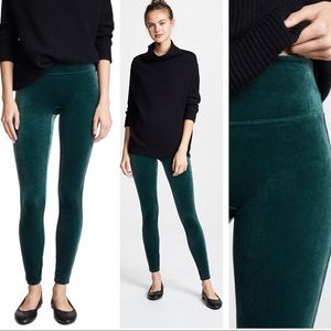 SPANX Shape Green Velvet Leggings